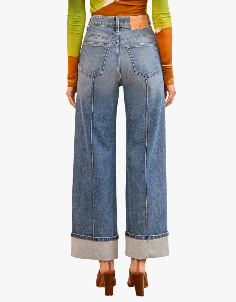 Ulla Johnson The Stretch Genevieve Pintuck Jean in Danube