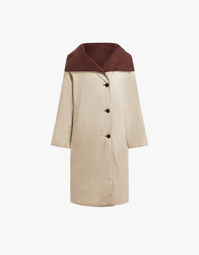 Varley Annalise Reversible Wrap Coat in Deep Mahogany