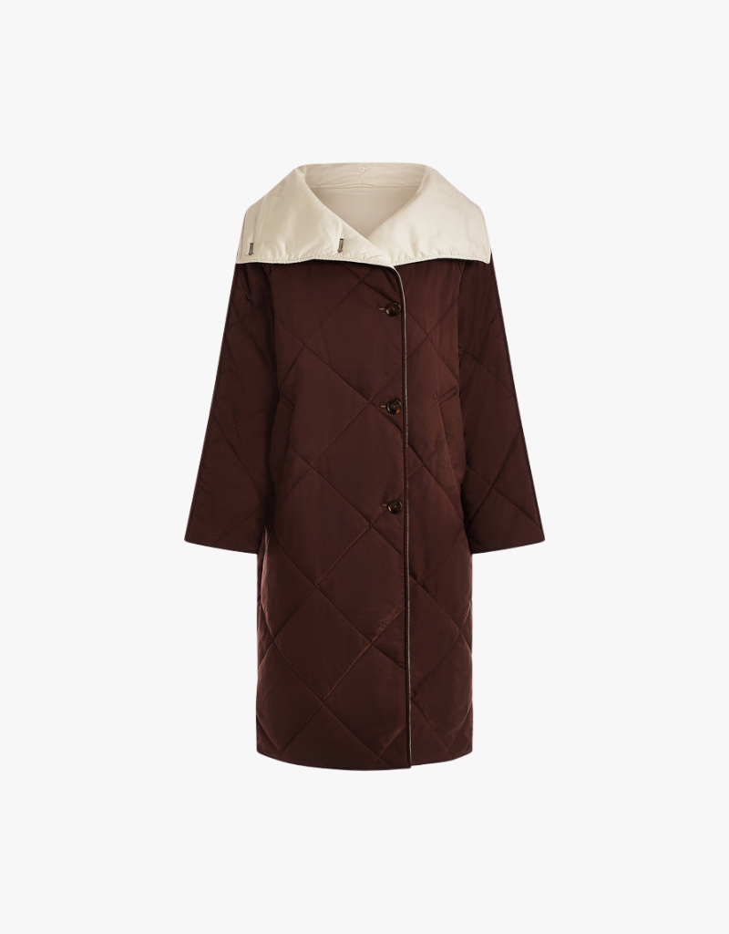 Varley Annalise Reversible Wrap Coat in Deep Mahogany