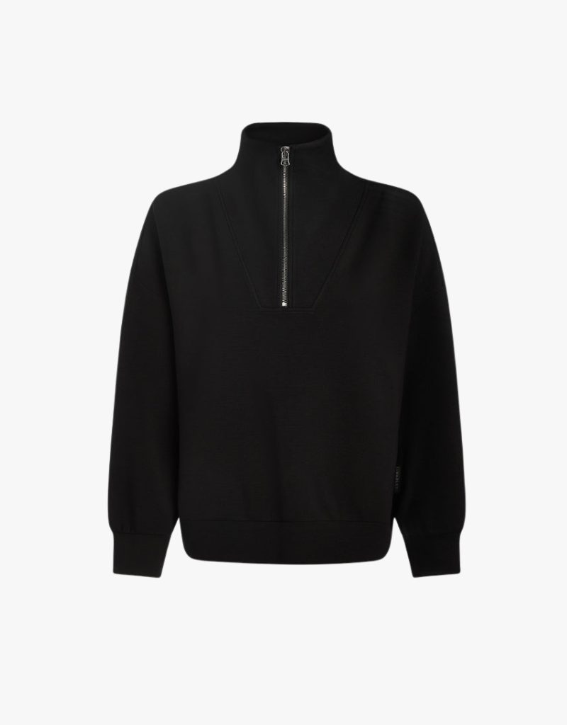 Varley Hawley Half Zip Sweat in Black
