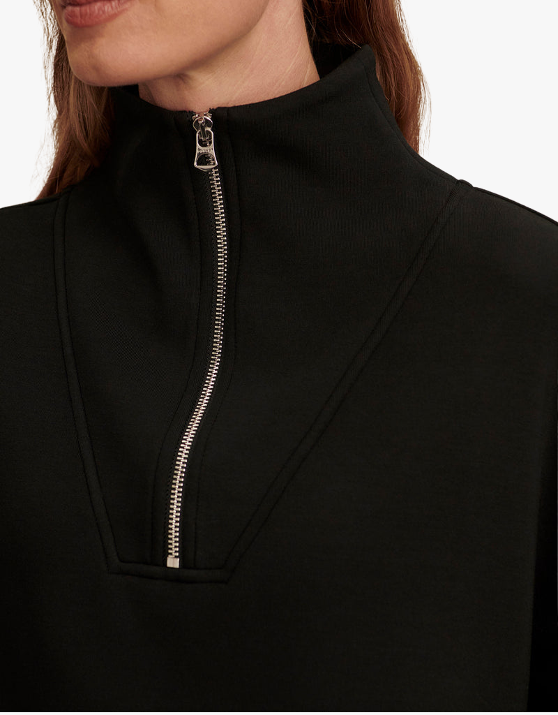 Varley Hawley Half Zip Sweat in Black