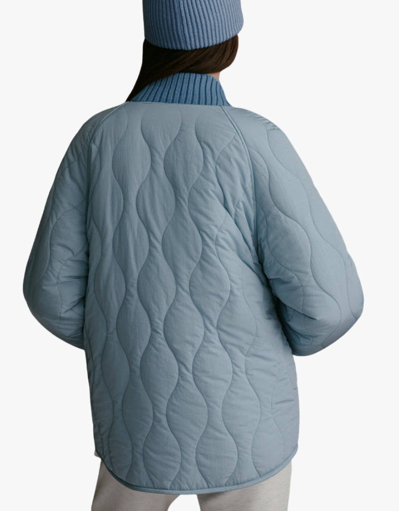 Varley Serina Reversible Quilt Jacket in Coronet Blue & Ashley Blue