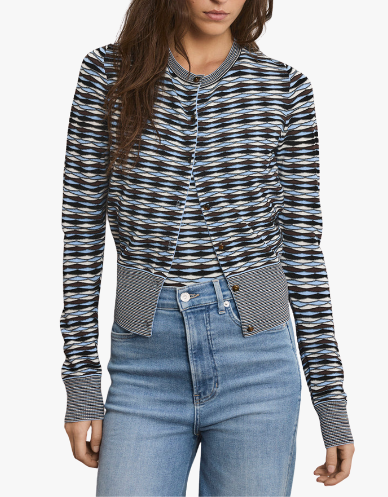 Veronica Beard Cambria Cardigan in Blue Jay Multi
