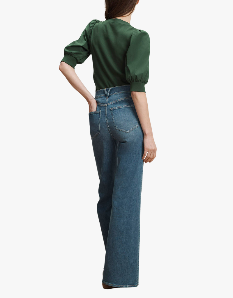 Veronica Beard Coralee Top in Dark Hunter Green