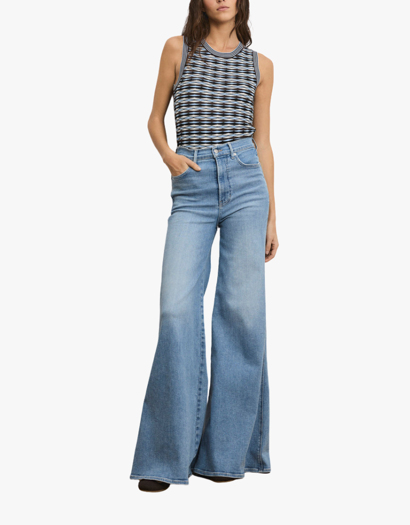 Veronica Beard Cropped Jerrel Knit Tank in Blue Jay Multi