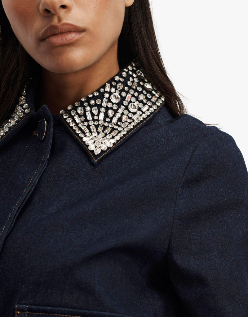 Veronica Beard Embellished Barrington Jacket in Midnight Wash
