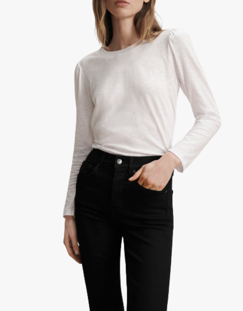 Veronica Beard Mason Baseball Tee in White