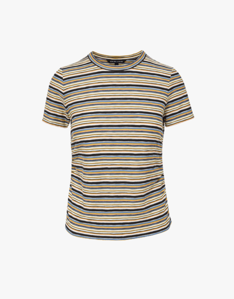 Veronica Beard Remus Tee in Variegated Multi Stripe