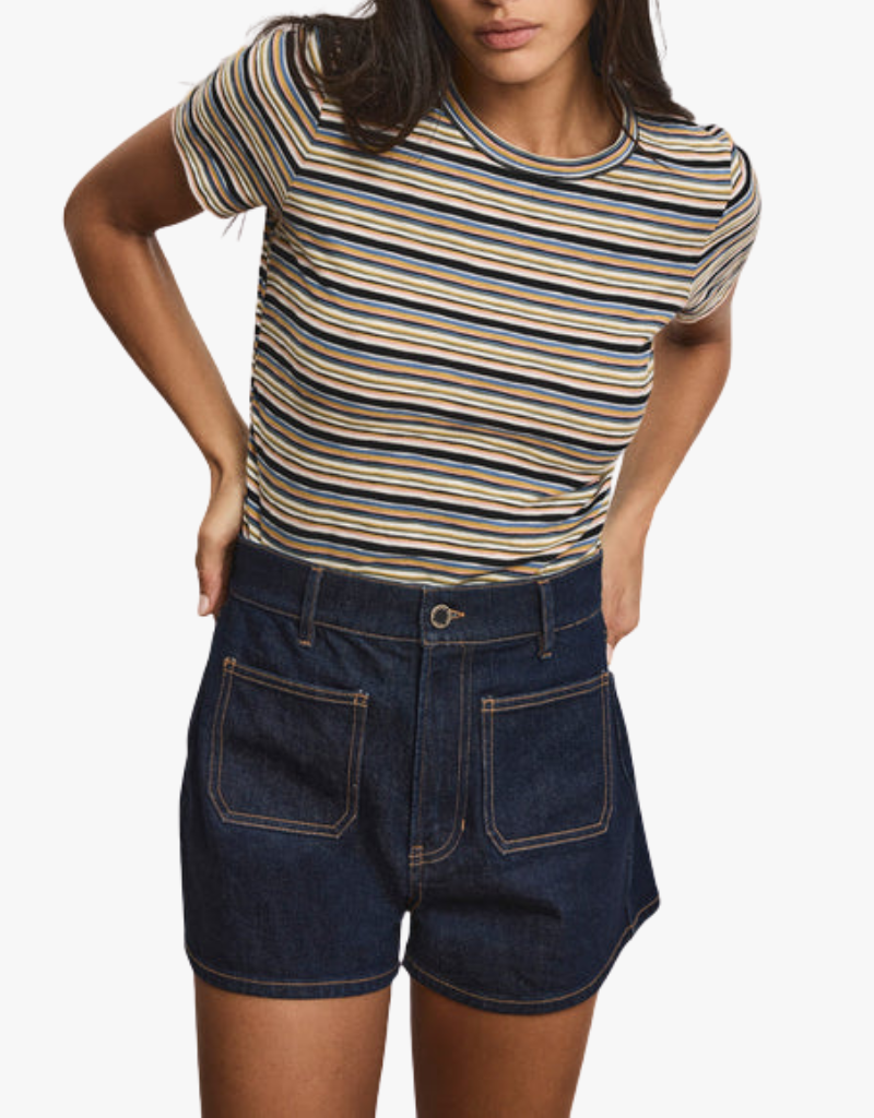 Veronica Beard Remus Tee in Variegated Multi Stripe