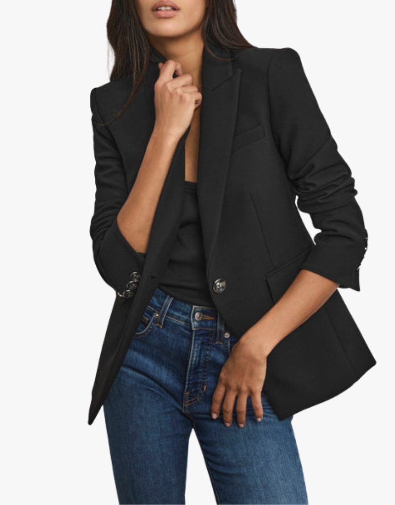 Veronica Beard Single Breasted Miller Dickey in Black