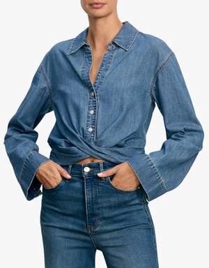 Veronica Beard Timothy Shirt in Ripple Haze