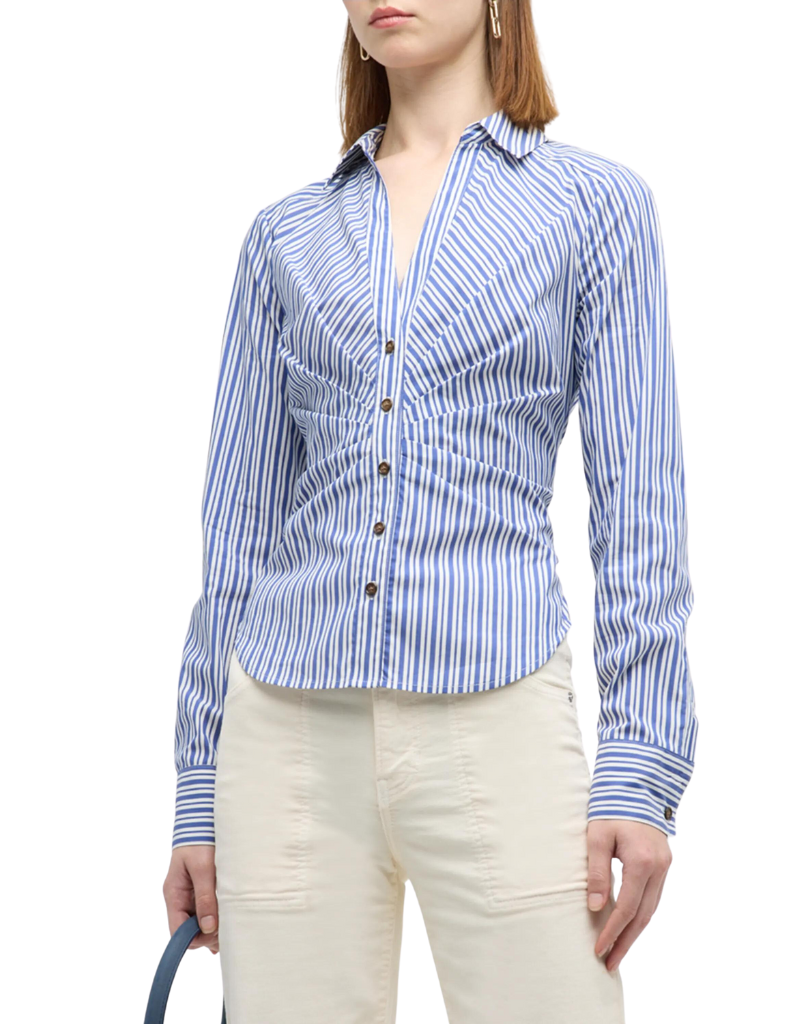 Veronica Beard Vinny Top in Classic Blue & Off White