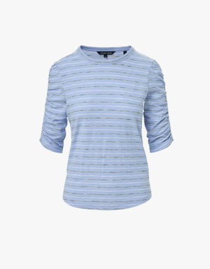 Veronica Beard Waldorf Tee in Banded Stripe