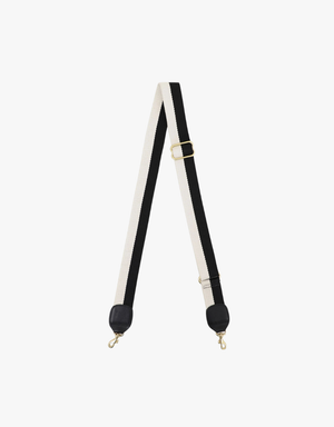Clare V. Adjustable Crossbody Strap in Black & Cream
