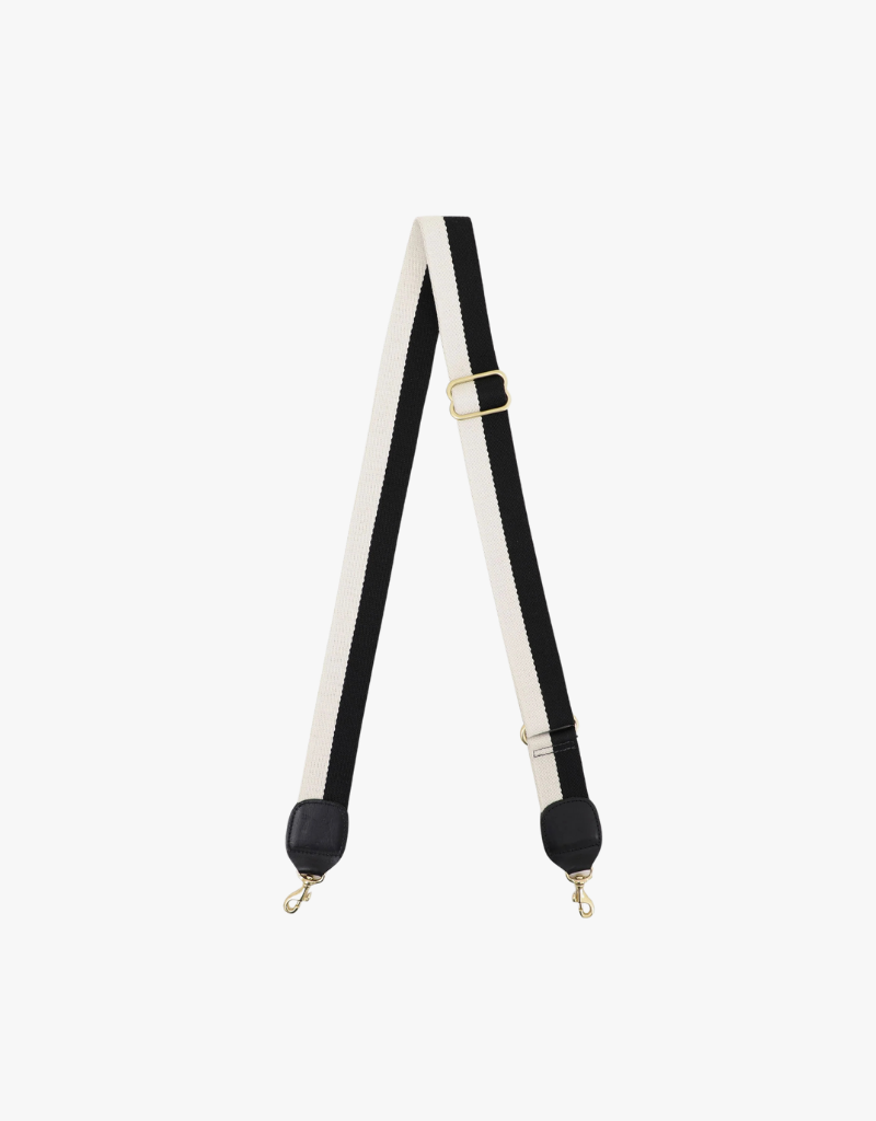 Clare V. Adjustable Crossbody Strap in Black & Cream