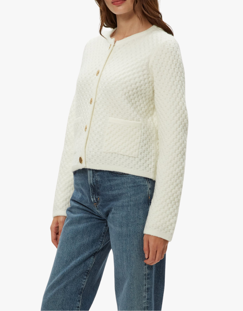 Michael Stars Cera Honeycomb Stitch Cardi in Ivory