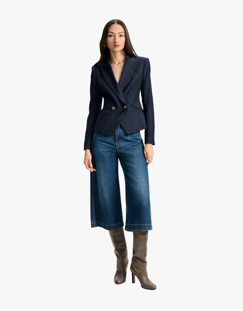 Veronica Beard Cropped Rickie Dickey Jacket in Navy