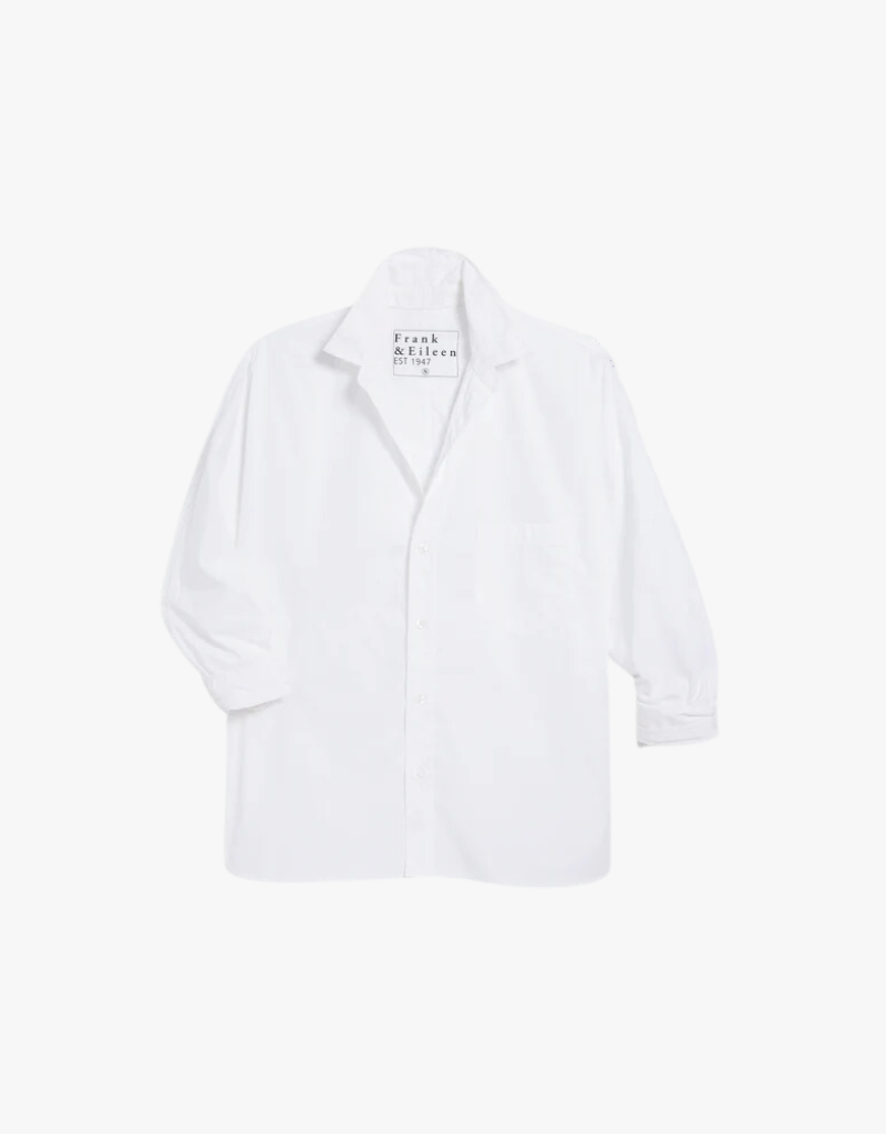 Frank & Eileen Oona Continuous Button Up Shirt in White (Italian Superluxe Poplin)