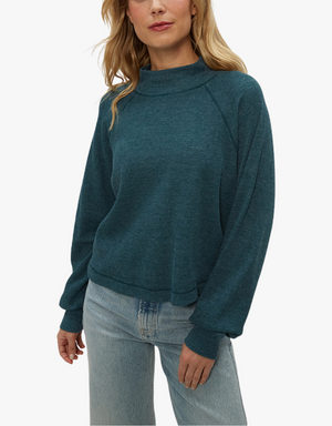 Michael Stars Norma Mock Neck Pullover Sweater in Rainforest