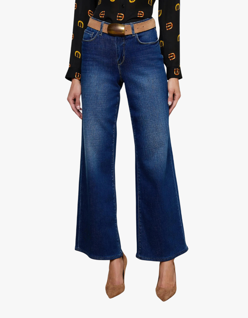 L'agence Alicent High Rise Sneaker Wide Leg in Marvista