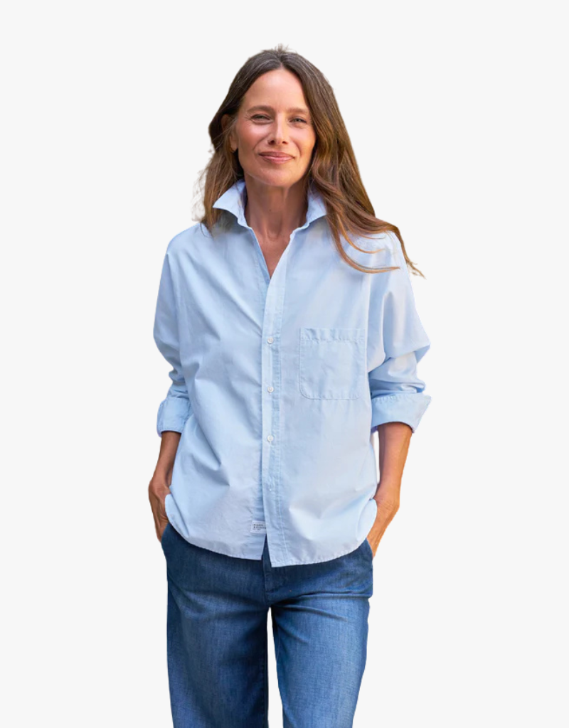 Frank & Eileen Oona Continuous Button Up Shirt in French Blue (Italian Superluxe Poplin Regenerative)