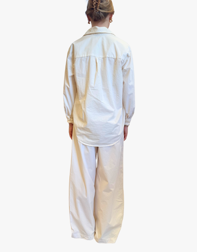 Michael Stars Elasticated Wide Leg Pant in Chalk