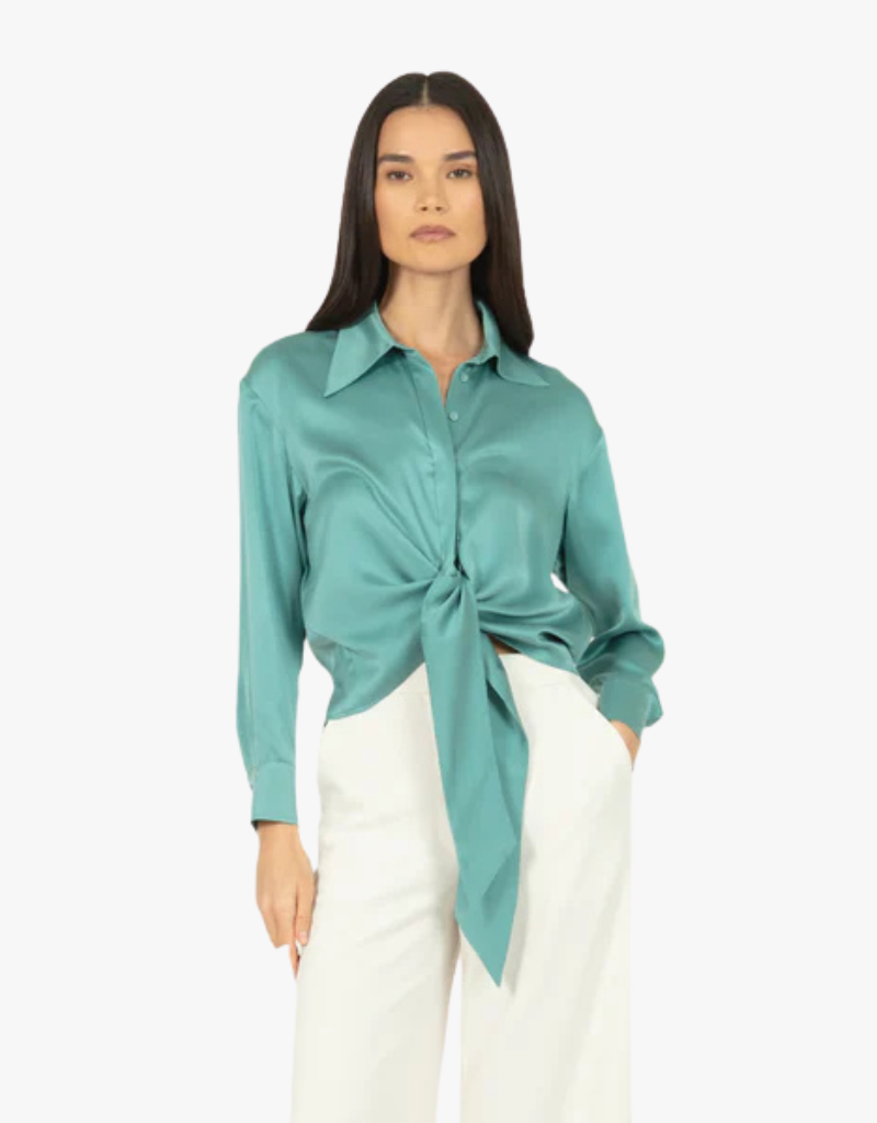 Secret Mission Rae Top in Cyan Green