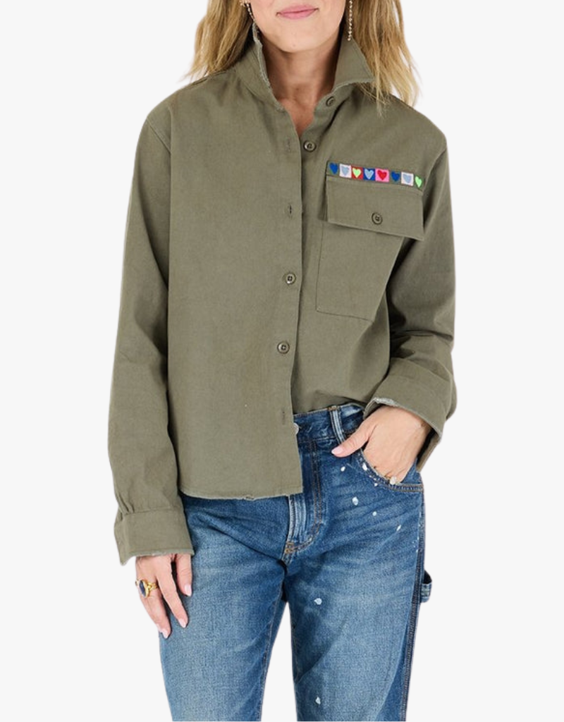 Kerri Rosenthal Pia Love Brigade Shirt in Army Green