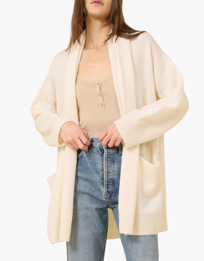 One Grey Day Bixby Cashmere Cardigan in Ivory