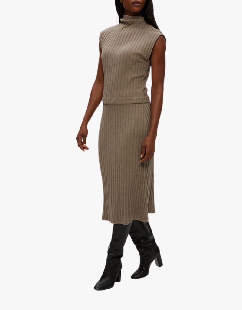 Michael Stars Shania Midi Skirt in Cobblestone