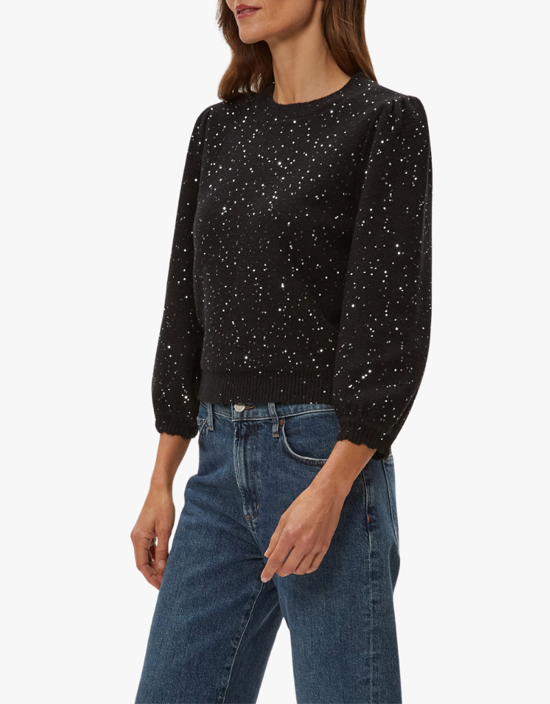Michael Stars Deanna Femme Sleeve Sweater in Black