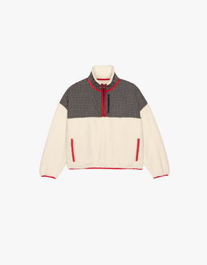 The Great The Print-Mix Plush Terrain Half-Zip in Mini Frosted Daisy & Cream