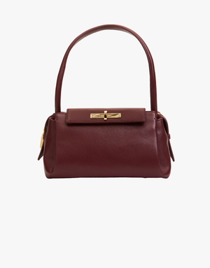 Hammitt Charlotte Flap Medium in Cherrywood Pebble & Brushed Gold