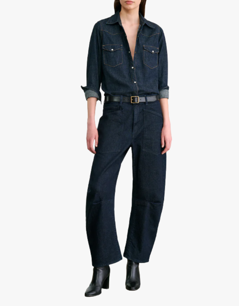 Nili Lotan Travis Shirt in Indigo Rinse