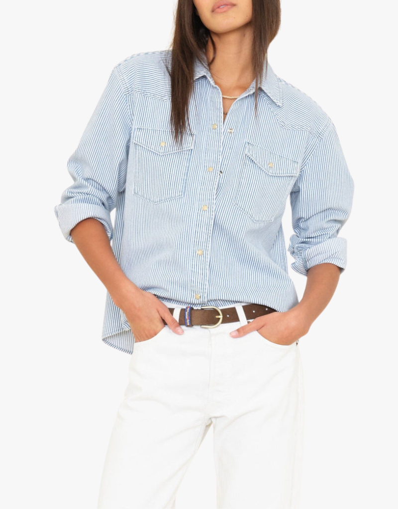 Xirena Byron Denim Shirt in Blue Railroad