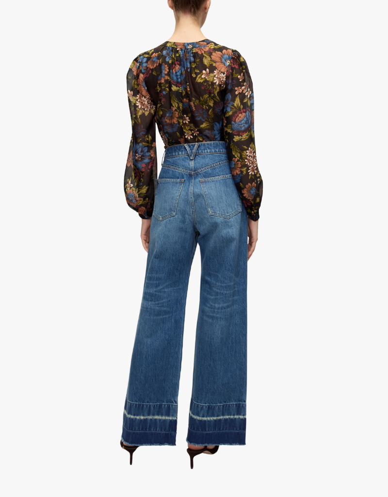 Veronica Beard Ashlynn Blouse in Black Multi