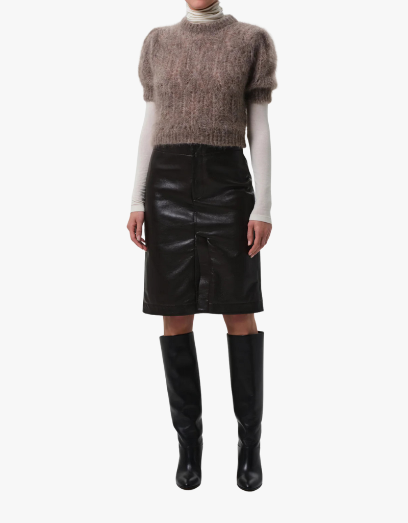 Citizens of Humanity Odette Puff Sleeve Sweater in Mushroom