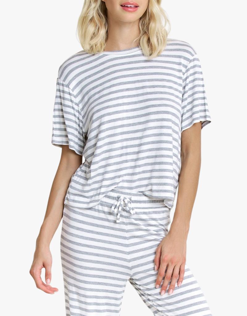 Honeydew All American Tee Pant Set in Ivory Stripe