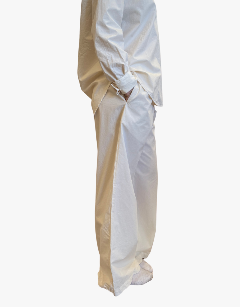 Michael Stars Elasticated Wide Leg Pant in Chalk