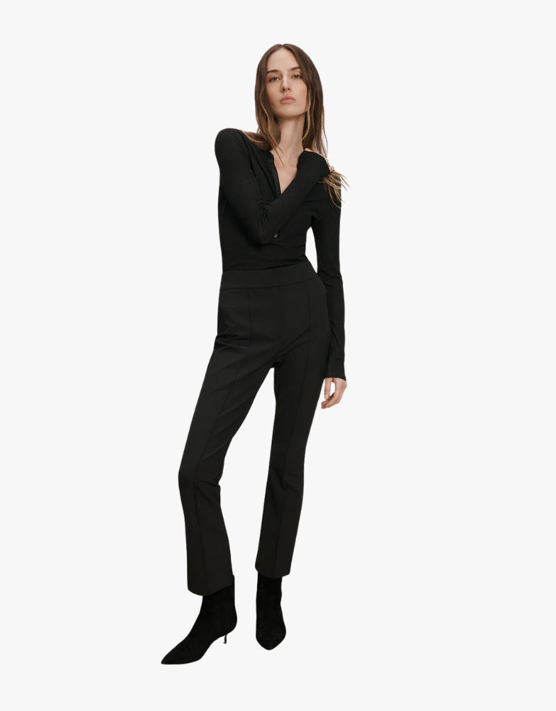 Veronica Beard Dell Scuba Slim-Leg Pant in Black