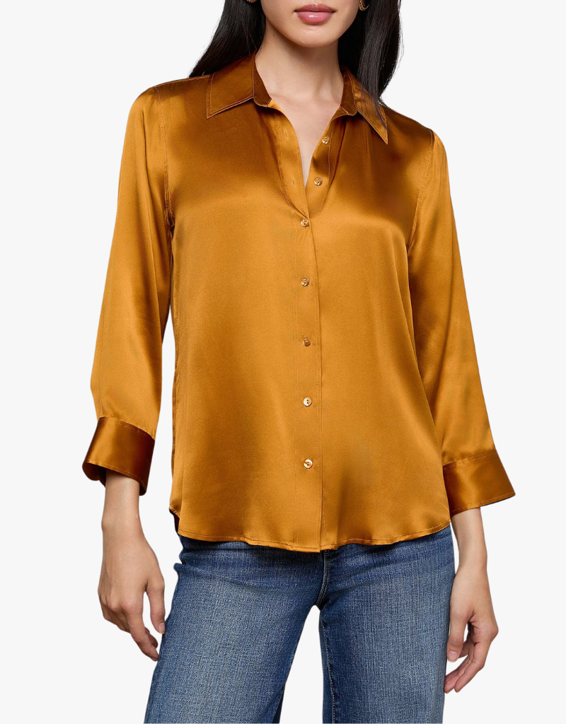 L'agence Dani 3/4 Sleeve Blouse in Dijon