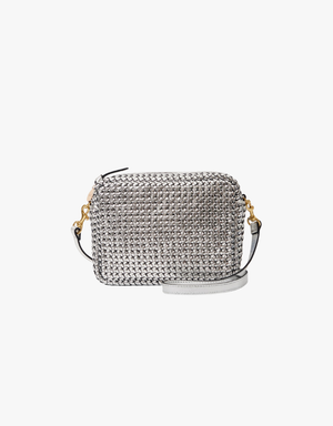Clare V. Midi Sac in Silver Woven Etoile