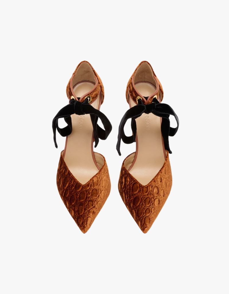 Ulla Johnson Corinna Bow High Heel in Terra