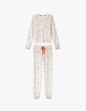 P.J. Salvage Ski Jammie Classics PJ Set in Ivory
