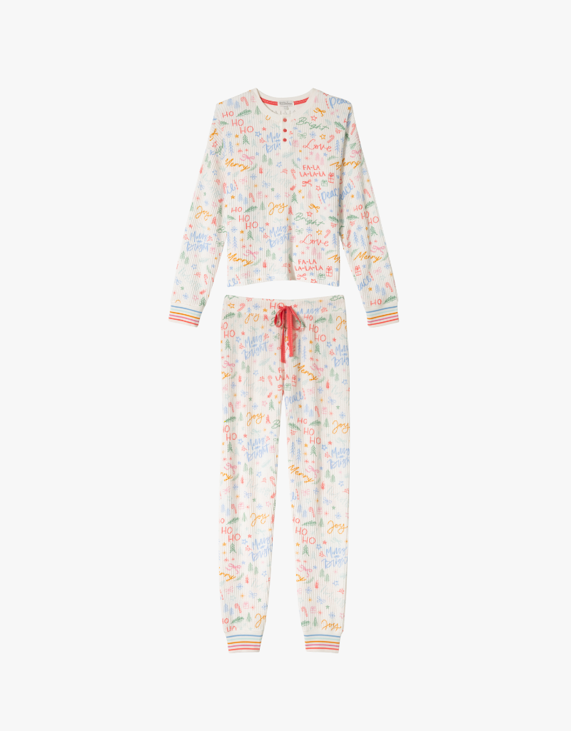 P.J. Salvage Ski Jammie Classics PJ Set in Ivory