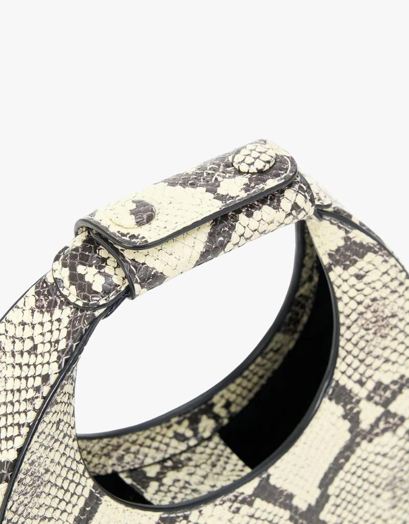 Staud Good Night Moon Handbag in White Snake