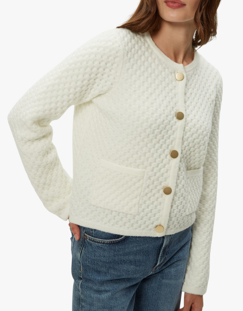 Michael Stars Cera Honeycomb Stitch Cardi in Ivory