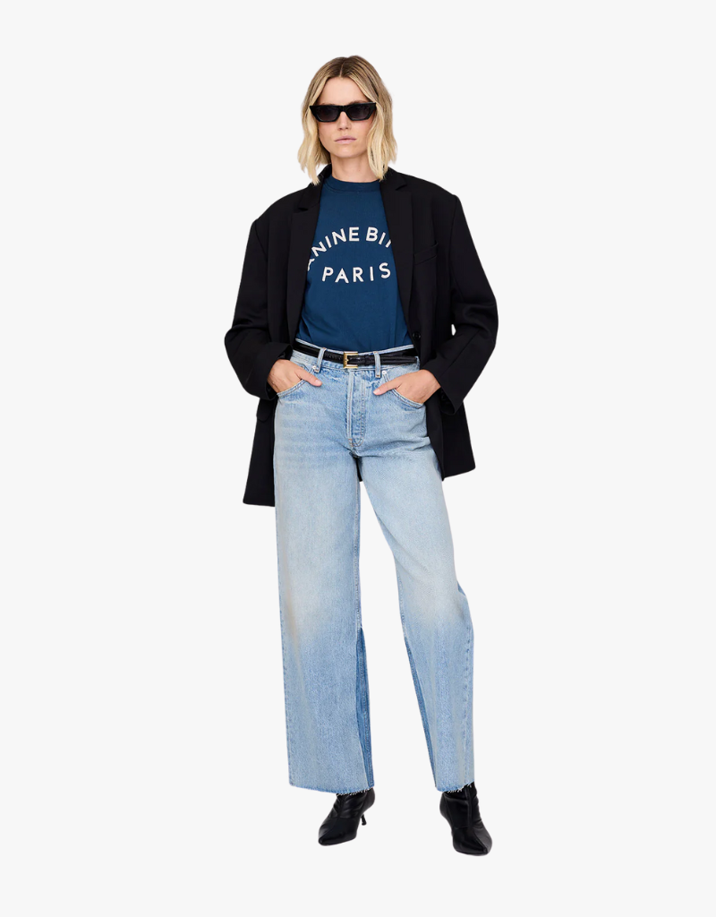Anine Bing Jaylin Tee Paris in Washed Navy