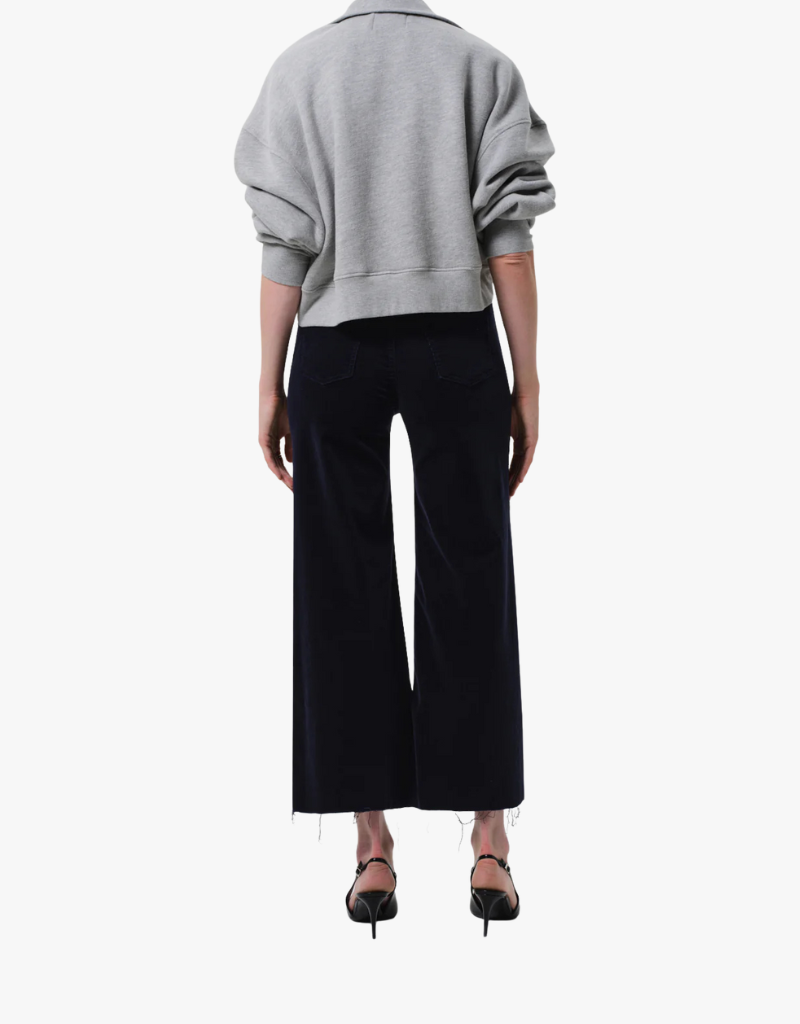 Citizens of Humanity Lyra Wide Leg Crop in Courduroy in Navy