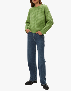 Michael Stars Sophia Honeycomb Stitch Sweater in Spearmint